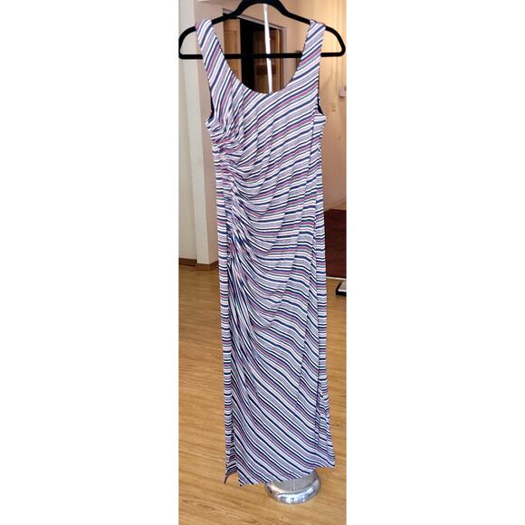 Bailey 44 Duststorm Stripe Maxi Tank Dress Womens M Ruching Minimalist Coastal - Picture 3 of 16